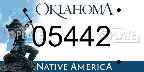 05442 Oklahoma License Plate