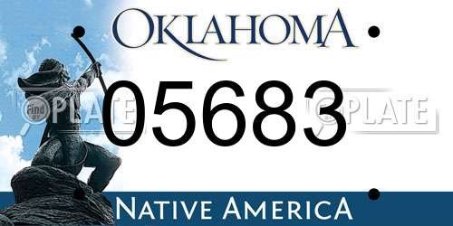 05683 Oklahoma License Plate