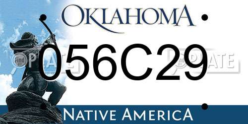 056C29 Oklahoma License Plate