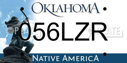 056LZR Oklahoma License Plate