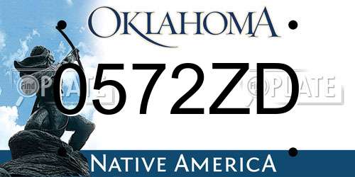 0572ZD Oklahoma License Plate