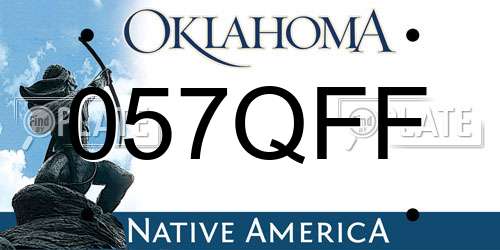 057QFF Oklahoma License Plate