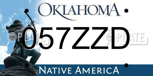 057ZZD Oklahoma License Plate