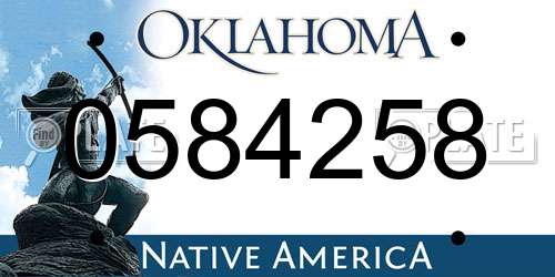 0584258 Oklahoma License Plate