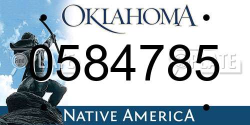 0584785 Oklahoma License Plate