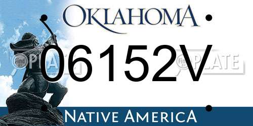 06152V Oklahoma License Plate