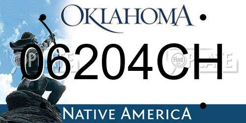 06204CH Oklahoma License Plate