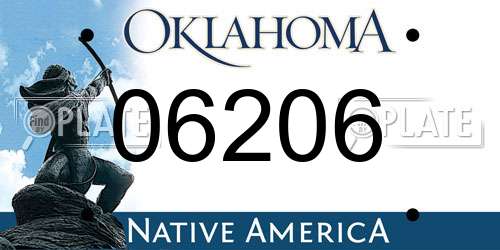 06206 Oklahoma License Plate