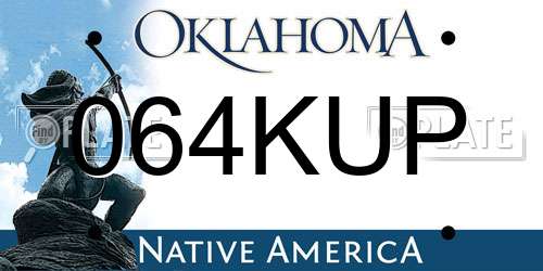 064KUP Oklahoma License Plate