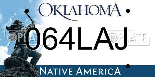 064LAJ Oklahoma License Plate