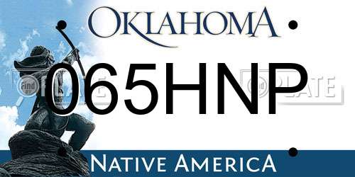065HNP Oklahoma License Plate