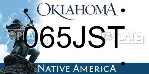 065JST Oklahoma License Plate