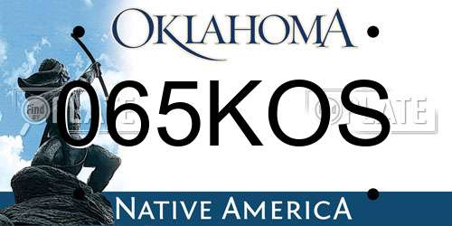 065KOS Oklahoma License Plate