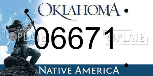 06671 Oklahoma License Plate