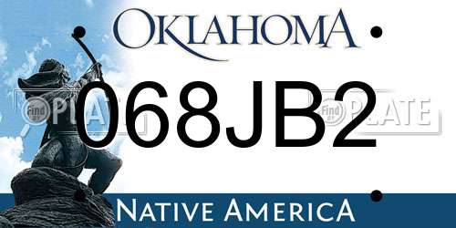 068JB2 Oklahoma License Plate