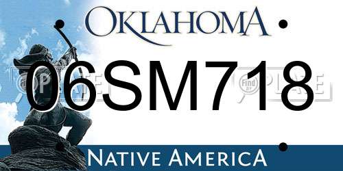 06SM718 Oklahoma License Plate