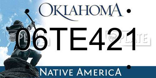 06TE421 Oklahoma License Plate