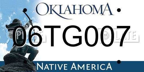06TG007 Oklahoma License Plate