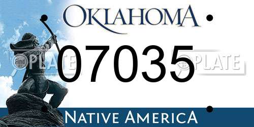 07035 Oklahoma License Plate