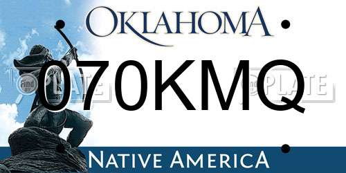 070KMQ Oklahoma License Plate