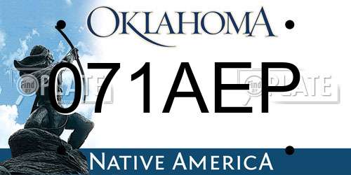 071AEP Oklahoma License Plate