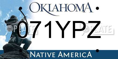 071YPZ Oklahoma License Plate