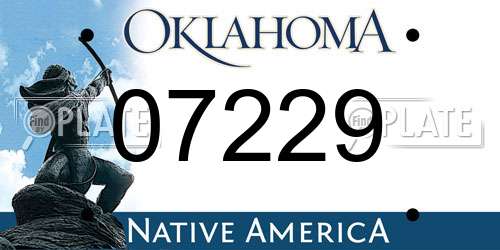 07229 Oklahoma License Plate