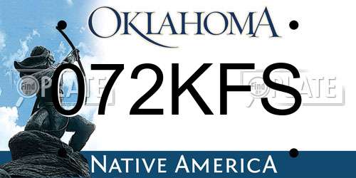 072KFS Oklahoma License Plate