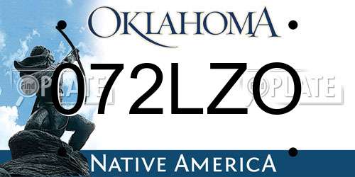 072LZO Oklahoma License Plate