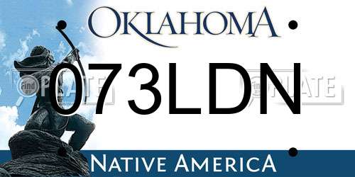 073LDN Oklahoma License Plate