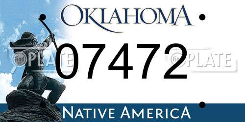 07472 Oklahoma License Plate