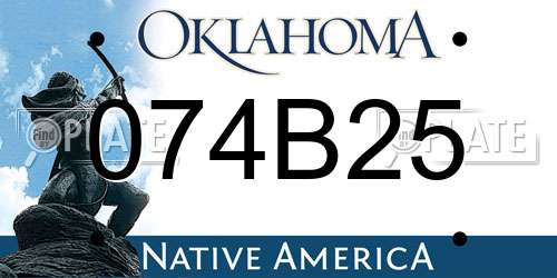 074B25 Oklahoma License Plate