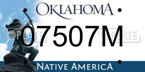 07507M Oklahoma License Plate
