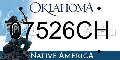 07526CH Oklahoma License Plate
