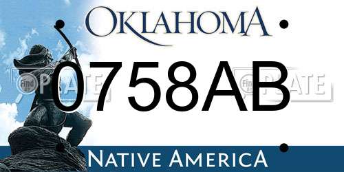 0758AB Oklahoma License Plate