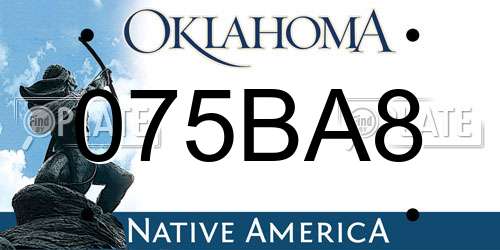 075BA8 Oklahoma License Plate