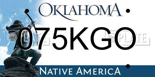 075KGO Oklahoma License Plate