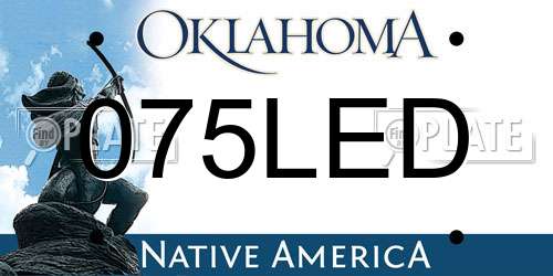 075LED Oklahoma License Plate