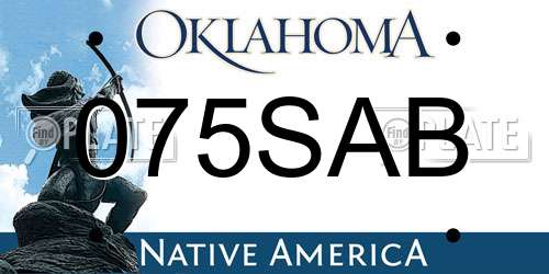 075SAB Oklahoma License Plate