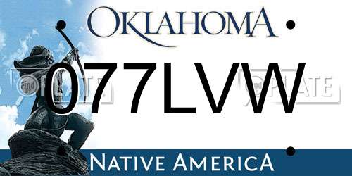 077LVW Oklahoma License Plate