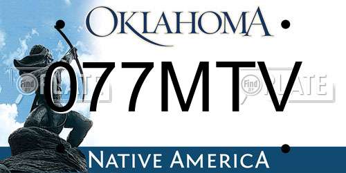 077MTV Oklahoma License Plate