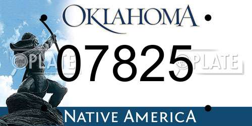 07825 Oklahoma License Plate