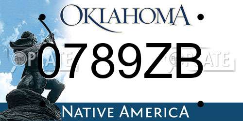 0789ZB Oklahoma License Plate