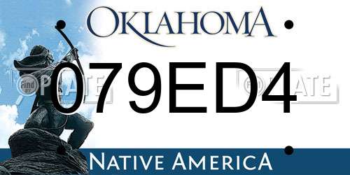 079ED4 Oklahoma License Plate