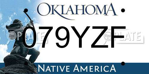 079YZF Oklahoma License Plate