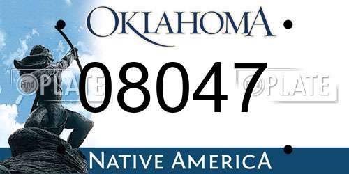 08047 Oklahoma License Plate