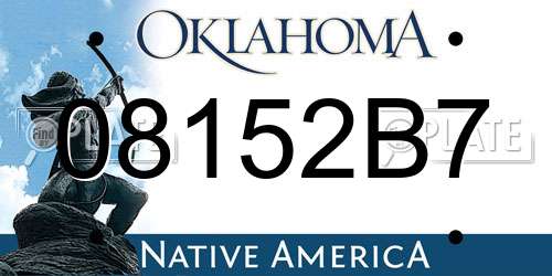 08152B7 Oklahoma License Plate