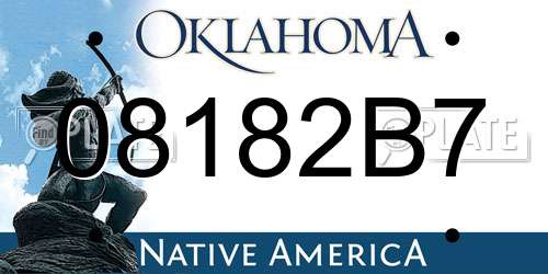 08182B7 Oklahoma License Plate