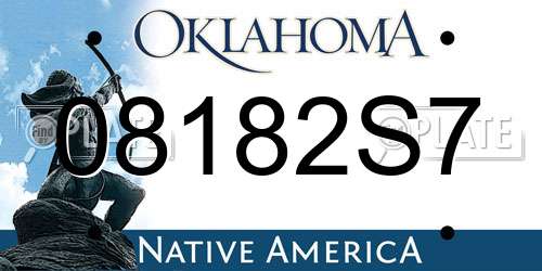 08182S7 Oklahoma License Plate