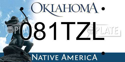 081TZL Oklahoma License Plate